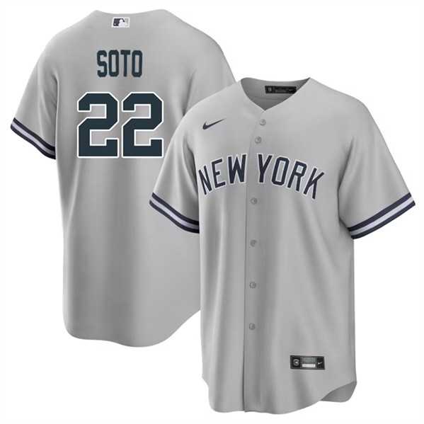 Mens New York Yankees #22 Juan Soto Gray Cool Base Stitched Baseball Jersey Dzhi